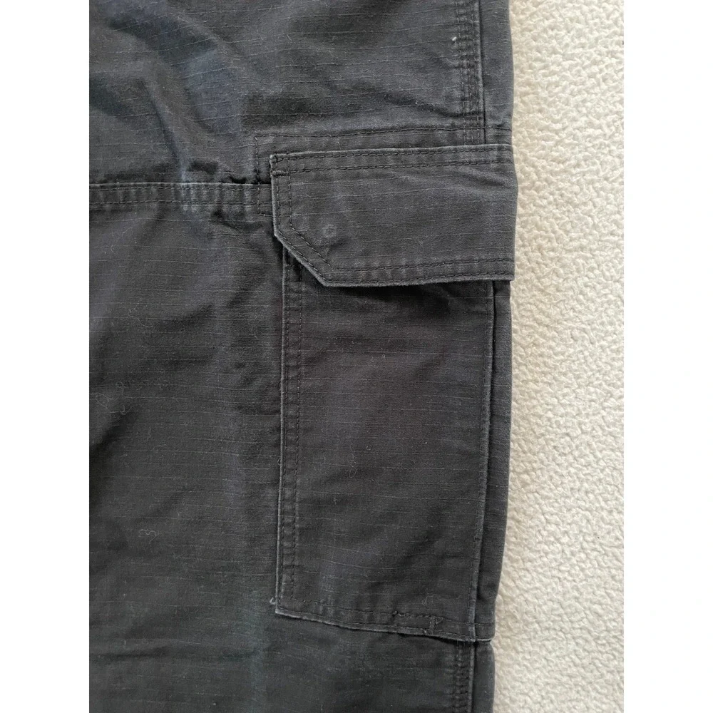 Wrangler Mens 32x32 Workwear Cargo Pants Black Ripstop Utility Pockets 10WMWR1BL